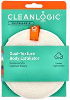 Masažinė plaušinė Cleanlogic Sustainable Dual-Texture Body Scrubber, 12.5 cm x 12.5 cm, balta sp.