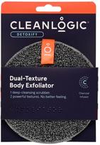 Masažinė plaušinė Cleanlogic Detoxify Dual-Texture Exfoliator, 12.5 cm x 12.5 cm, juoda sp.