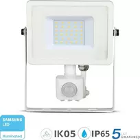 V-TAC LED projektorius 30W 2400lm 6400K LED SAMSUNG su judesio jutikliu PIR Baltas IP65 459