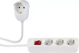 REV Powersplit maitinimo laidas su jungikliu 3+1 lizdai 5m Baltas (0012395114 WS)