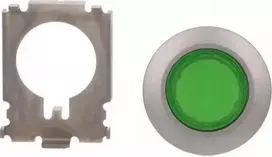 Siemens Apšviestas mygtukas 30 mm apvalus metalinis matinis žalias plokščias žiedas su savaiminiu grįžimu 3SU1061-0JB40-0AA0