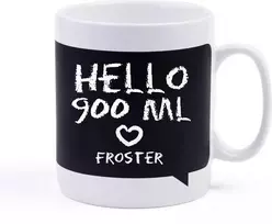 Froster Milžiniškas puodelis su rašymo lenta ir kreida, dovana arbatos mylėtojui, juodas