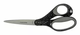 FISKARS ŽIRKLĖS PAAUGLIAMS 20cm JUODOS SU BALTAIS TAŠKELIAIS