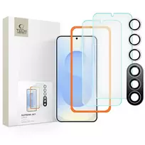 Tech-Protect Supreme Set for Samsung Galaxy S25 Plus 2x apsauginis stiklas skirtas ekranui / apsauginis stiklas for camera – transparent