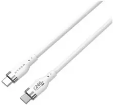 HyperDrive Kabelis hyper juice 240w silikoninis usb-c į usb-c laidas 2m - baltas