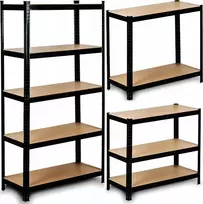 Funfit Metalinė laikymo lentyna 150x75x30 cm JUODA