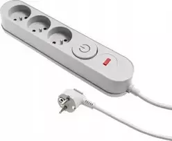 Plastrol maitinimo juosta Plastrol Filtras W-00016 maitinimo juosta su apsaugos nuo viršįtampių sistema, trimis lizdais, jungikliu, pilka
