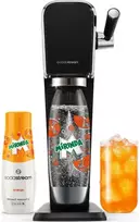 Gazuotų gėrimų gaminimo aparatas SodaStream Art, Juodas | Mirinda rinkinys (buteliukas + cilindras + Mirinda sirupas)