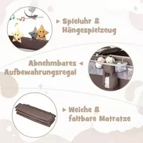 Promotions Kelioninė lovytė, 125x65x76 cm, ruda