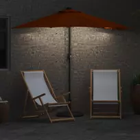 Sodo skėtis Terakotos 294 x 150 x 223 cm Poliesteris ir plienas