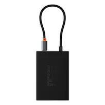 Baseus PioneerJoy 8 viename USB-C šakotuvas HDMI 4K@60Hz + HDMI 4K@30Hz + DisplayPort 8K@30Hz + VGA + 2 x USB-A 3.0 + 2 x USB-C - pilkos spalvos