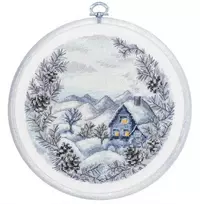 luca S Skaičiuotas kryželiu siuvinėjimo rinkinys su lankeliu "Žiema" 17x17 cm SBC218
