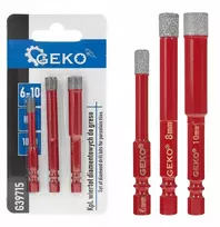Grąžtas Geko Deimantinių grąžtų rinkinys keramikai, 6-10 mm, 3 dalių, HEX (150)
