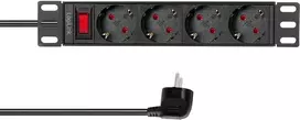 LogiLink LogiLink Kištukų lizdų blokas 4 vietų su jungikliu, 10'' (1HE), 2 m