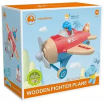 Lean Toys Ramiz Raudonas medinis žaislinis lėktuvas
