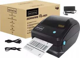 Mini terminis spausdintuvas lipnioms kurjerių etiketėms 100x150, laidinis, Zenwire, TD-401 USB