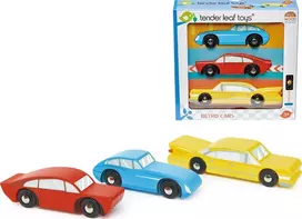 Tender Toys Žaisliniai automobiliai Retro automobiliai 3 dalys Švelnūs lapų žaislai