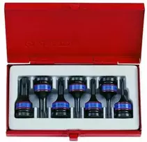 KING TONY smūginės galvutės su TORX 1/2" 7 vnt. T25 - T60, kasetė
