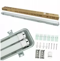 Ecolight Hermetiško šviestuvo komplektas IP65 + 2x LED vamzdeliai 120cm 18W 1800lm 4000K EC61062