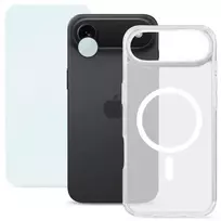 Telefono dėklas - Roobix 3-in-1 Combo Kit iPhone 17 Air MagSafe, skaidrus