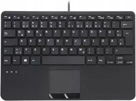 Klaviatūra Perixx PERIBOARD-525 DE B Mini-USB-klaviatūra su touchpadem juoda