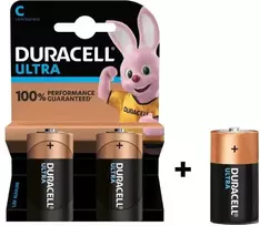 Duracell Ultra C LR14 šarminės baterijos, ilgo veikimo, 3 vnt