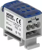 Morek MAB1080B10 Paskirstymo blokas OJL80A mėlynas AL/CU įėjimas: 2x 2,5-16 mm išėjimas: 6x 2,5-6 mm, 1000 VAC / 1500 VDC MAB1080B10