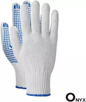 Verken medvilninės pirštinės su margu PVC, 10 dydis - XL, DOTKA, 1 pora