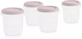„Miniland Terra Terra“ hermetiški maisto indeliai, 4 x 200 ml – rausvos spalvos