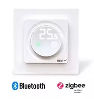 DEVIreg™ Ekranas Connect, baltas, grindų ir patalpos, 16 A, valdomas Zigbee arba Bluetooth (termostatas)