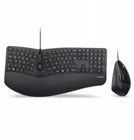 Klaviatūra ir pelė Perixx Perixx PERIDUO-505B, DE, su laidu USB ergonomic split klaviatūra and vertical pelė combo, juodas