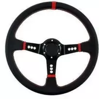 MTuning Pro vairas 350 mm poslinkis: 80 mm juoda oda