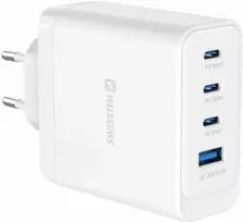 Įkroviklis Swissten SWISSTEN Adapteris sieciowy CORE GaN 100W, 4-portowy, 2x USB-C PD 100W + 1x USB-C PD 20W + 1x US