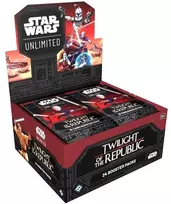 Lucasfilm Kolekcionuojamų Kortelių Žaidimas - Star Wars: Unlimited TCG Twilight of the Republic Booster Box Set 24 Pakeliai, 9 Įprastos Kortelės, 3 Neįprastos Kortelės, 1 Retas Kortelė, 1 Lyderis, 1 Bazė/Žetonas, 1 Folijos Kortelė