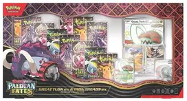Prekybos Kortelių Žaidimas - Pokémon Scarlet & Violet: Paldean Fates Great Tusk ex & Iron Threads ex Premium Kolekcija, 11 Booster Pakelių, Blizgus Apdaila