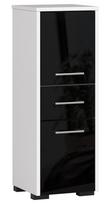 Laisvai pastatoma vonios spinta Akord Furniture Factory Fin, balta sp./juoda sp., 30 cm x 30 cm x 85 cm