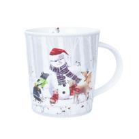 Kalėdinis puodelis Home4you Mia Snow, balta sp./raudona sp./pilka sp., 0.32 l