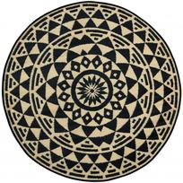 Kilimas lauko terasoms Verdemax Cabala, juoda sp./smėlio sp., 150 cm x 150 cm