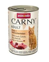 ANIMONDA Karma Carny Adult kalakutienos ir vištienos kepenėlių rinkinys, 24 x 400 g
