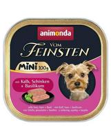 ANIMONDA Vom Feinsten Mini su veršiena, kumpiu ir bazilikais – 24 x 100 g šlapias maistas mažų veislių šunims