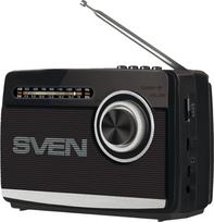 Sven Speaker SVEN SRP-155, black (3W, Bluetooth, FM/AM/SW, USB, microSD, flashlight, battery)
