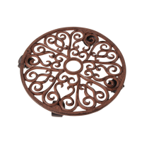 Ketaus gėlių stovas su ratukais L, Ø34,5 x 6,4 cm