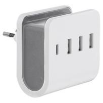 Kroviklis 3 x USB-A, 1 x USB-C, baltas/pilkas