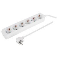 Buitinis ilgintuvas su įžeminimu, 3 x 1.5 mm, 5 m, 6 lizdų, baltas