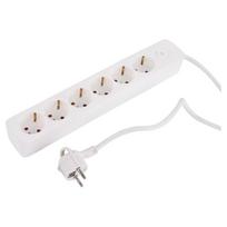 Buitinis ilgintuvas su įžeminimu, 3 x 1.5 mm, 1.5 m, 6 lizdų, baltas