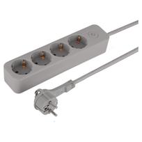 Buitinis ilgintuvas su įžeminimu, 3 x 1.5 mm, 1.5 m, 4 lizdų, pilkas