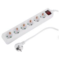 Buitinis ilgintuvas su įžeminimu, 3 x 1.5 mm, 1.5 m, 6 lizdų, baltas