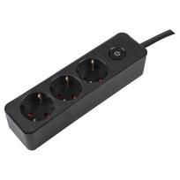 Buitinis ilgintuvas su įžeminimu, 3 x 1.5 mm, 1.5 m, 3 lizdų, juodas