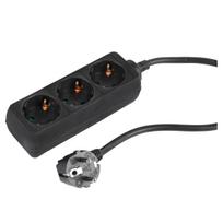 Buitinis ilgintuvas su įžeminimu, 3 x 1.5 mm, 3 m, 3 lizdų, juodas