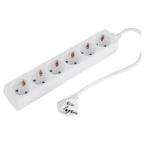 Buitinis ilgintuvas su įžeminimu, 3 x 1.5 mm, 1.5 m, 6 lizdų, baltas